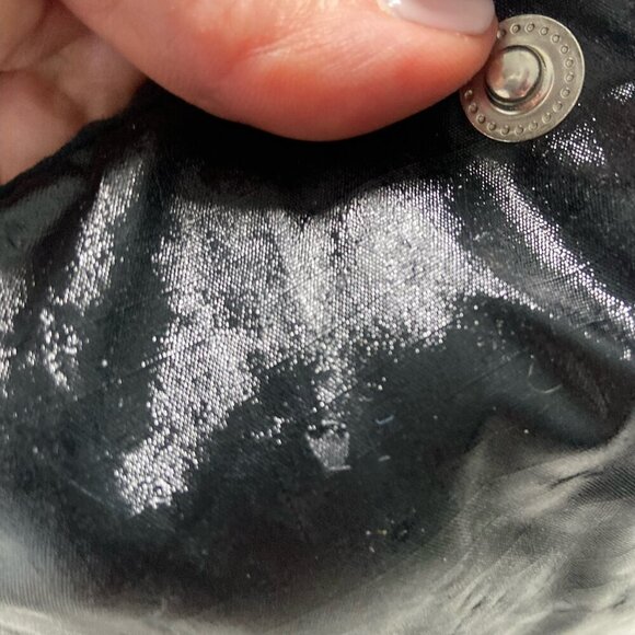 LeSportsac Black Liquid Patent Coated Nylon Tote / Cross‑Body Bag - Picture 16 of 16